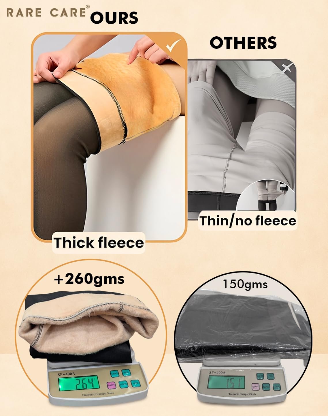 winter wear for women stylish| Stockings for Girls | Thermal Dual Tone Fleece | Thermal Wear for Women Set | Waist Size : 26 to 34 | Stretchable | Upto 0 DEGRE Celsius | 1 Year Warranty | Black - Image 3