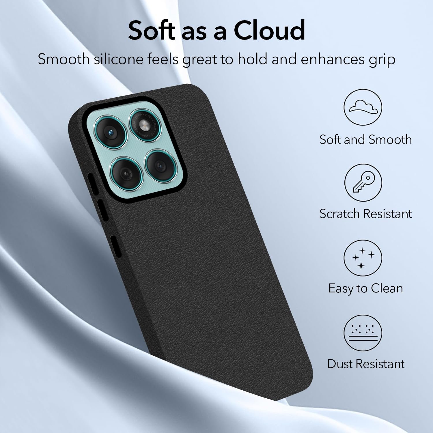 Jkobi Back Cover Case for Motorola Moto Edge 60 Fusion (Glass Like Camera Protection | Leather Feel | Minimalist Professional Grip) - Image 5