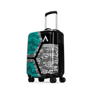 Aristocrat Bruce Cabin Trolley Bag 54cm | Small | Hard Luggage | Smooth 8-Wheel Suitcase | Secure Combination Lock with Sturdy Zipper | Full Fabric Convipack | 5-Year Warranty (Blue)