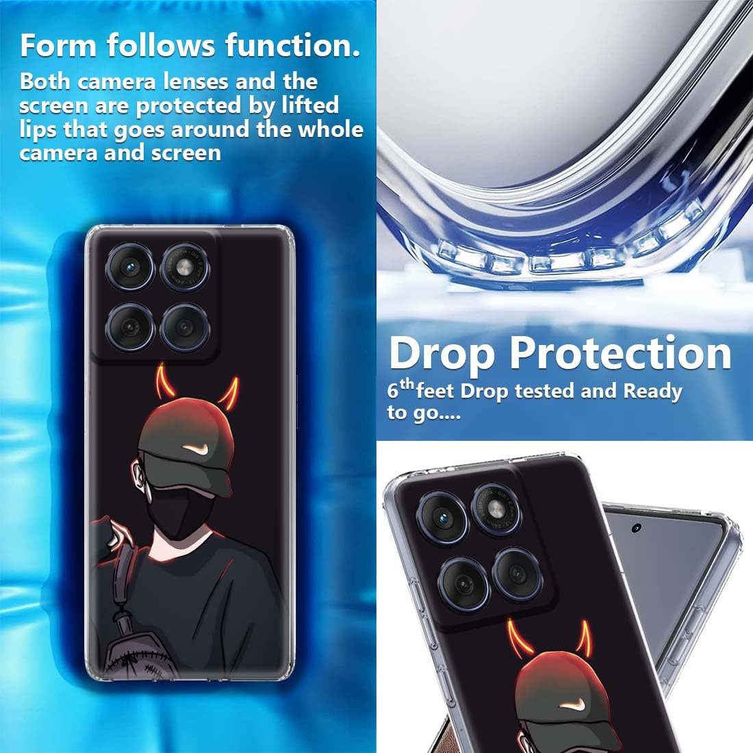 Fashionury Designer Soft Back Cover Case Compatible for Moto Edge 60 Fusion, Printed,Transparent,Flexible, Silicon for Motorola Edge 60 Fusion -D1197 - Image 3