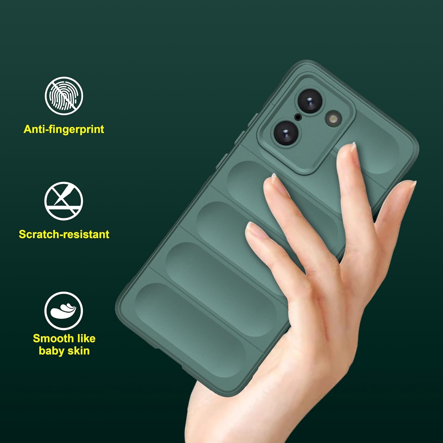 amazon basics Back Case Cover for OnePlus Nord CE 5 | Compatible for OnePlus Nord CE 5 Back Cover | Liquid Silicon Magic Case with Camera Protection | Dark Green - Image 7
