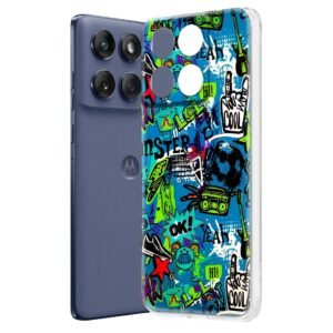 Fashionury Designer Soft Back Cover Case Compatible for Moto Edge 60 Fusion, Printed,Transparent,Flexible, Silicon for Motorola Edge 60 Fusion -D2221