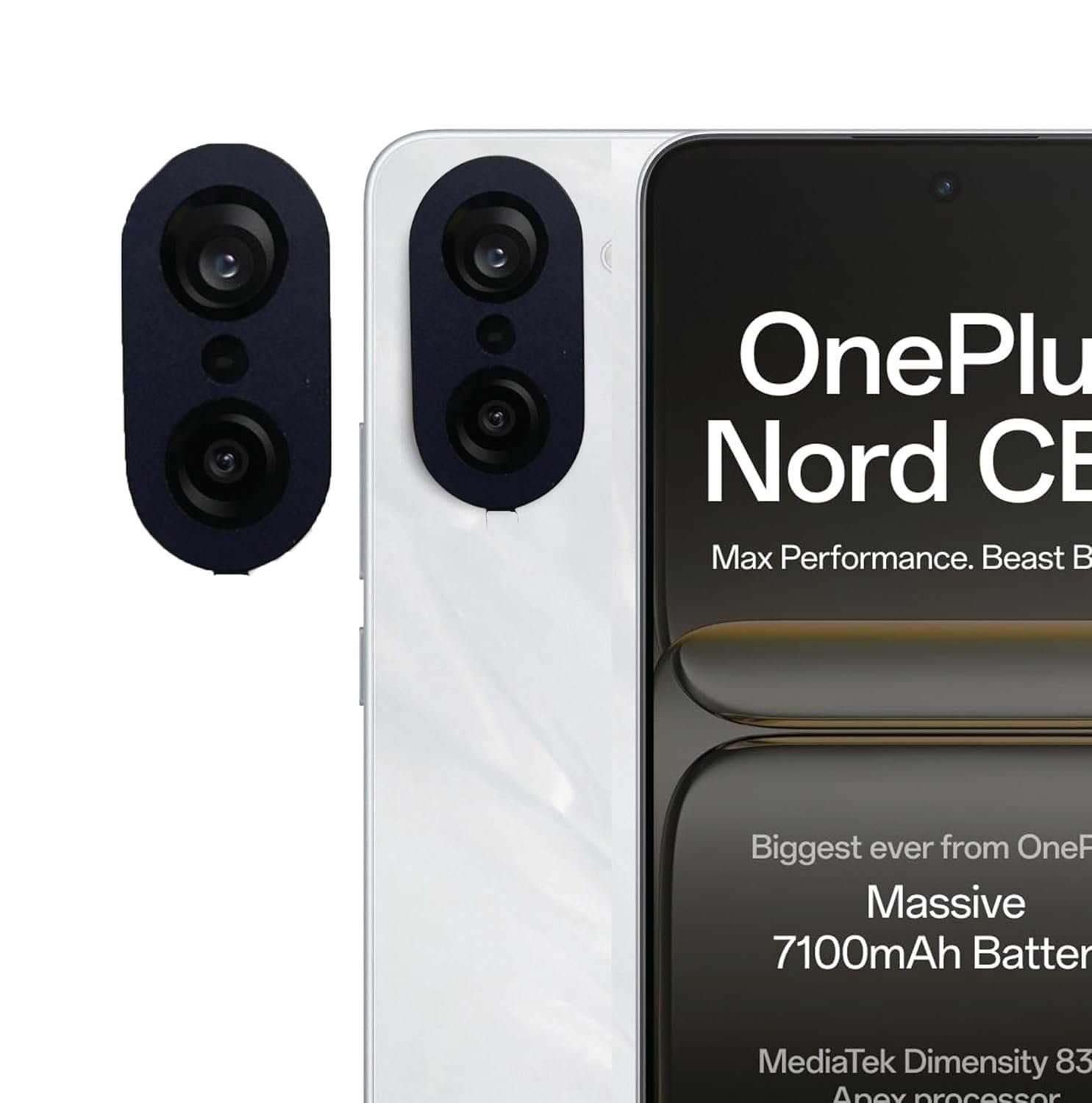 ZARALA Camera Lens Frame Glass Compatible with OnePlus Nord CE5 Tempered Glass Aluminum Alloy Frame Individual Camera Lens Protector Cover (Nord CE5, Black)