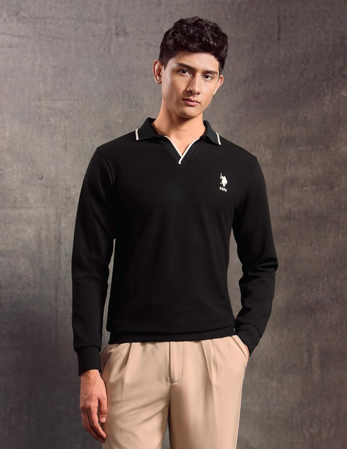 U.S. Polo Assn. Denim Co. Men's Textured Muscle Fit Polo Shirt - Image 6