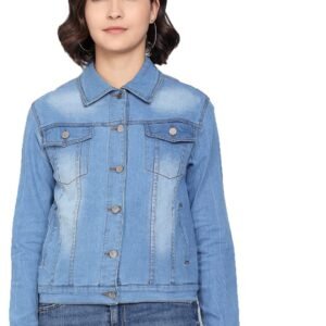 KOTTY Light Blue Full Sleeve Solid Women Jacket