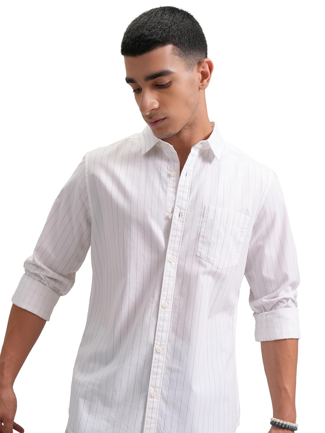 Highlander Men's Striped Slim Fit Shirt