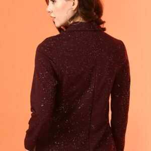 Women Jacket Style Solid Full Sleeve Black Shrug