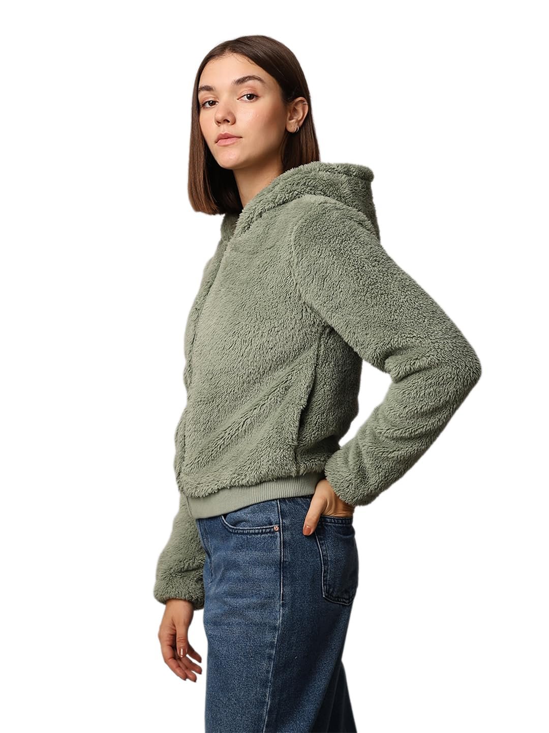 ONLY Hooded Neck Long Sleeve Front-Open Sweater - Image 5