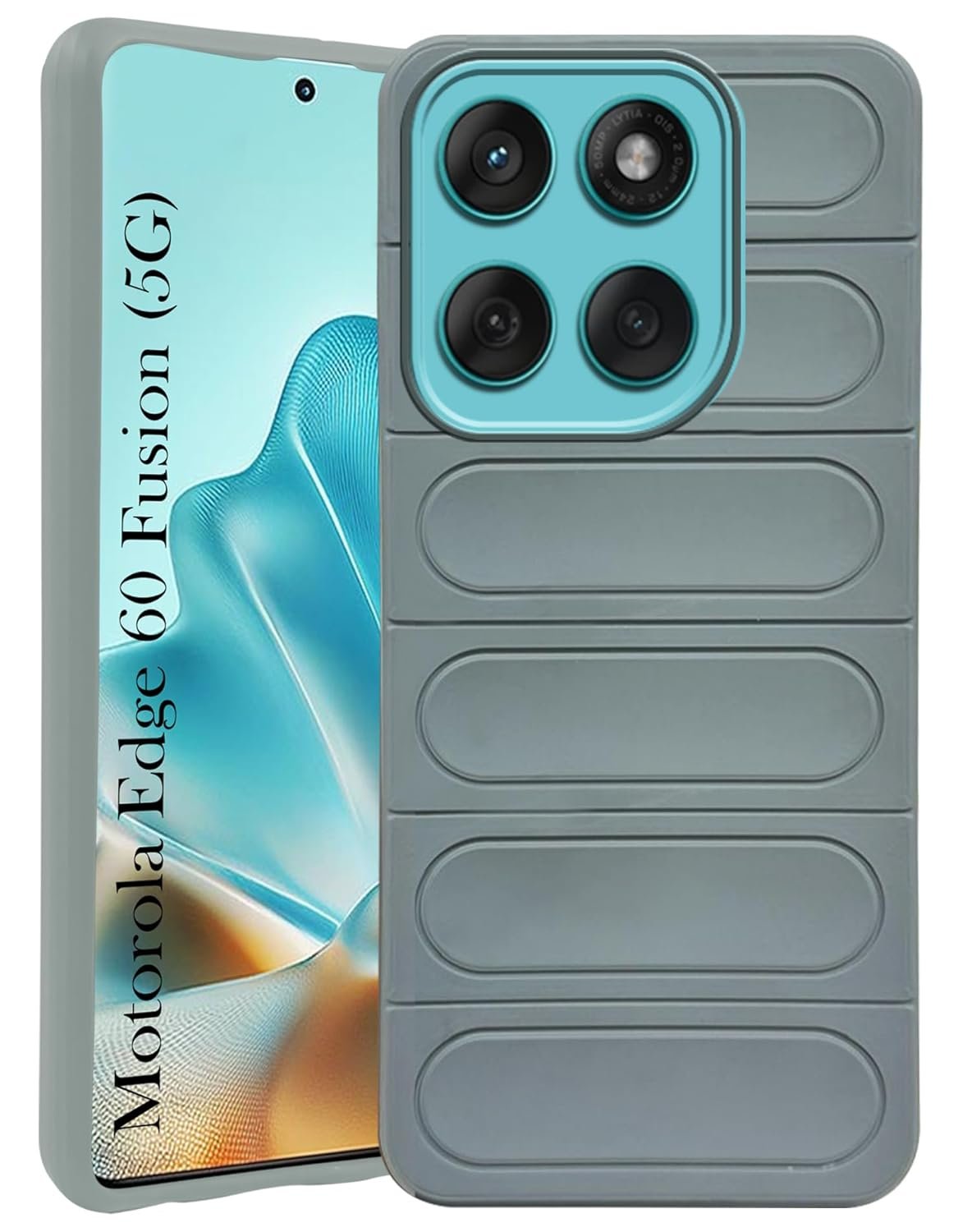 Jkobi Back Case Cover for Motorola Moto Edge 60 Fusion (Matte Liquid Silicone| Professional Wave Design | Camera Protection Ring | Shockproof Anti Slip Grip)