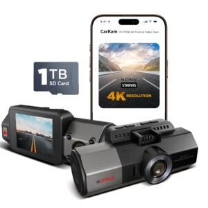 CP PLUS 4K Dashcam for Car with Sony Starvis | 8MP Front + FHD Cabin Dash Camera | Built-in GPS | Wi-Fi App Control | G-Sensor | Night Vision | Time-Lapse | SD Card up to 1TB | CP-F85B