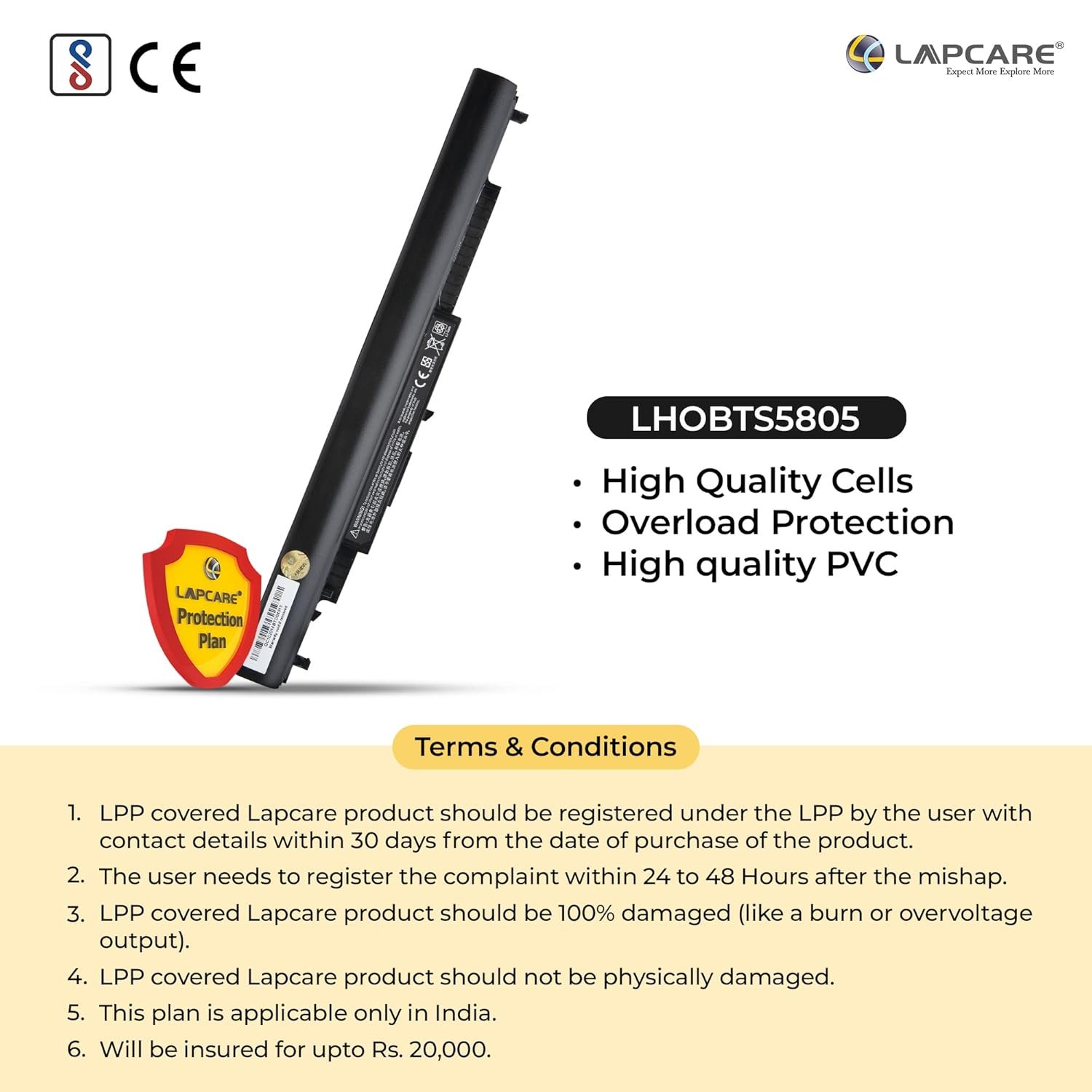 Lapcare Laptop Battery for HP HS03/HS04/HSTNN-LB6U/HSTNN-LB6V (Black) - Image 4