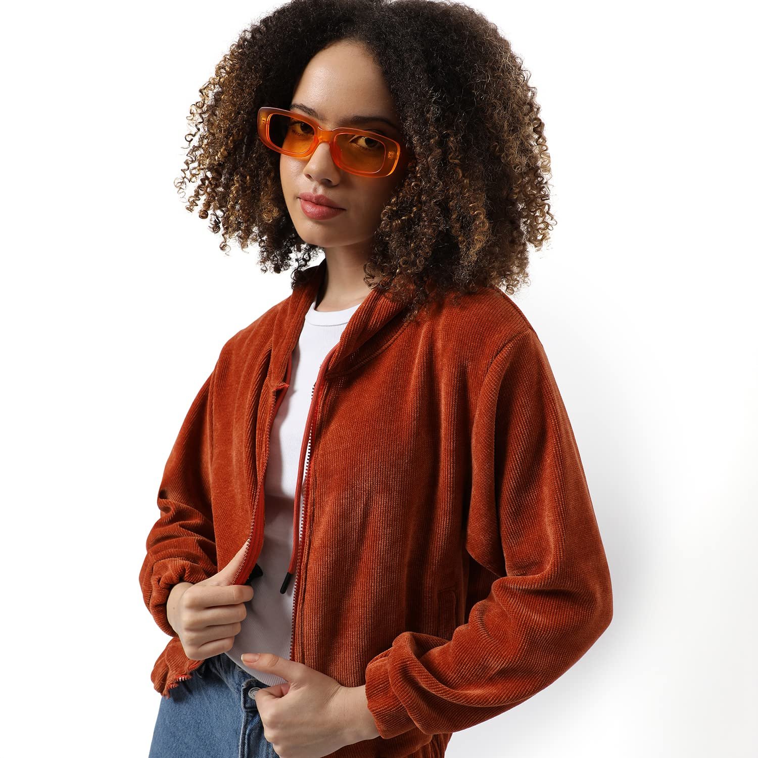 Campus Sutra Women Cotton Regular Fit Hooded Sweatshirt - Image 7