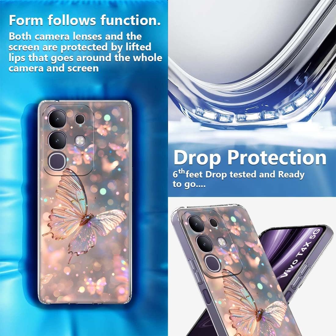 Fashionury Back Cover Case Designer Flexible Soft Back Case Cover for Vivo T4x 5G -D3164 - Image 3