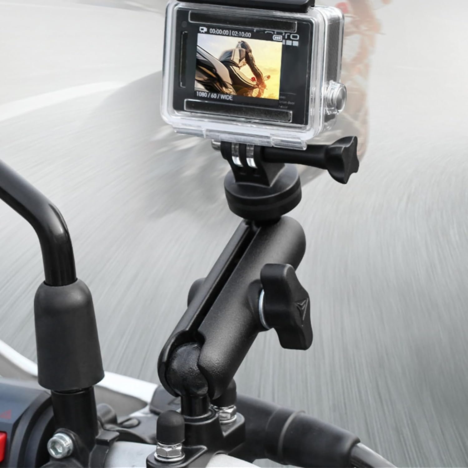 Yellowfin Action Camera Aluminium Alloy Holder Compatible With Gopro Bike Mount With Two 360° Rotational Angle For Bike Motorcycle And Bicycle (Handlebar Attachment) - Image 4