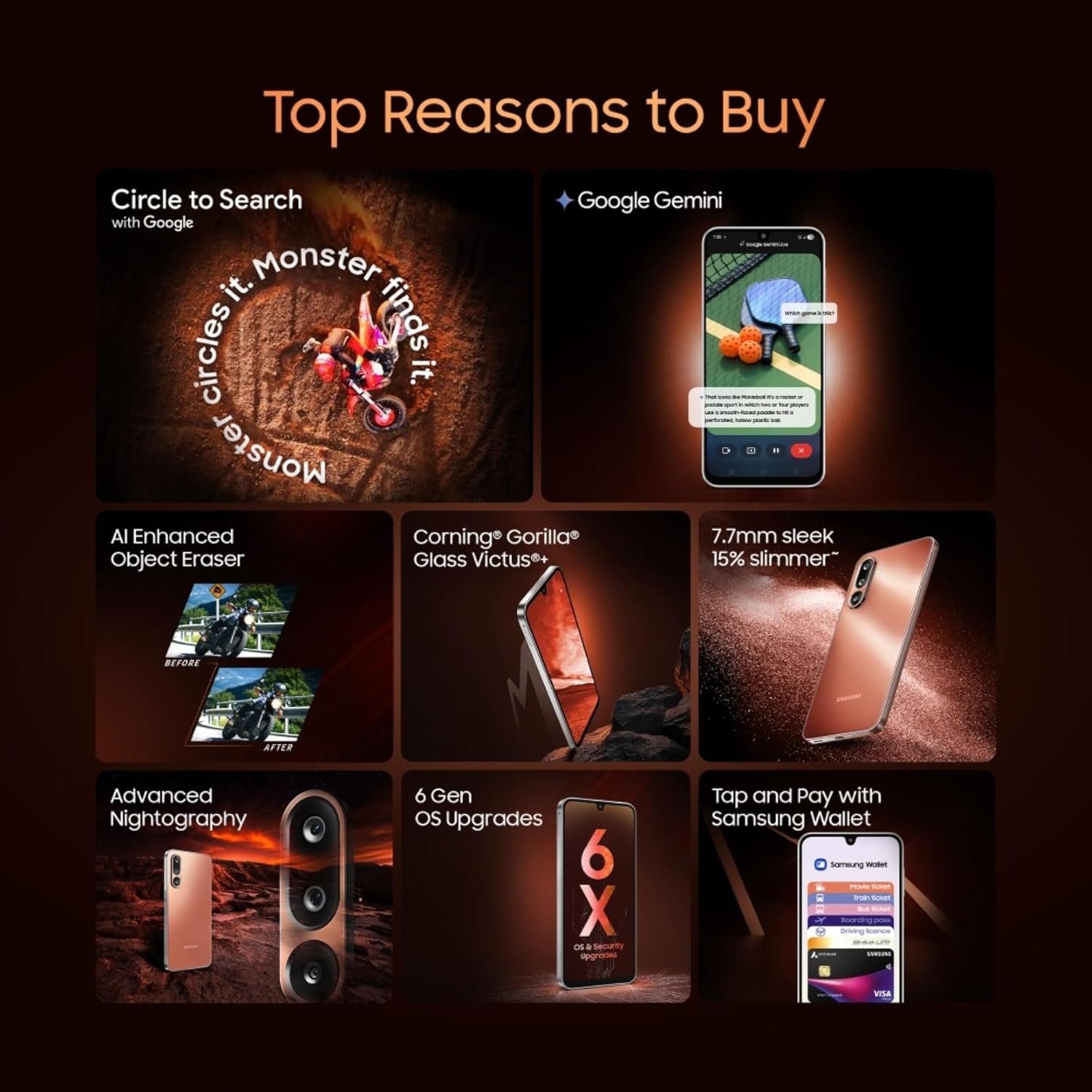 Samsung Galaxy M36 5G (Velvet Black, 8 GB RAM, 256 GB Storage)| Circle to Search| Google Gemini| Corning Gorilla Glass Victus+| 7.7mm Slim| AI Enhanced 50 MP OIS Triple Camera| Unmatched Nightography - Image 2