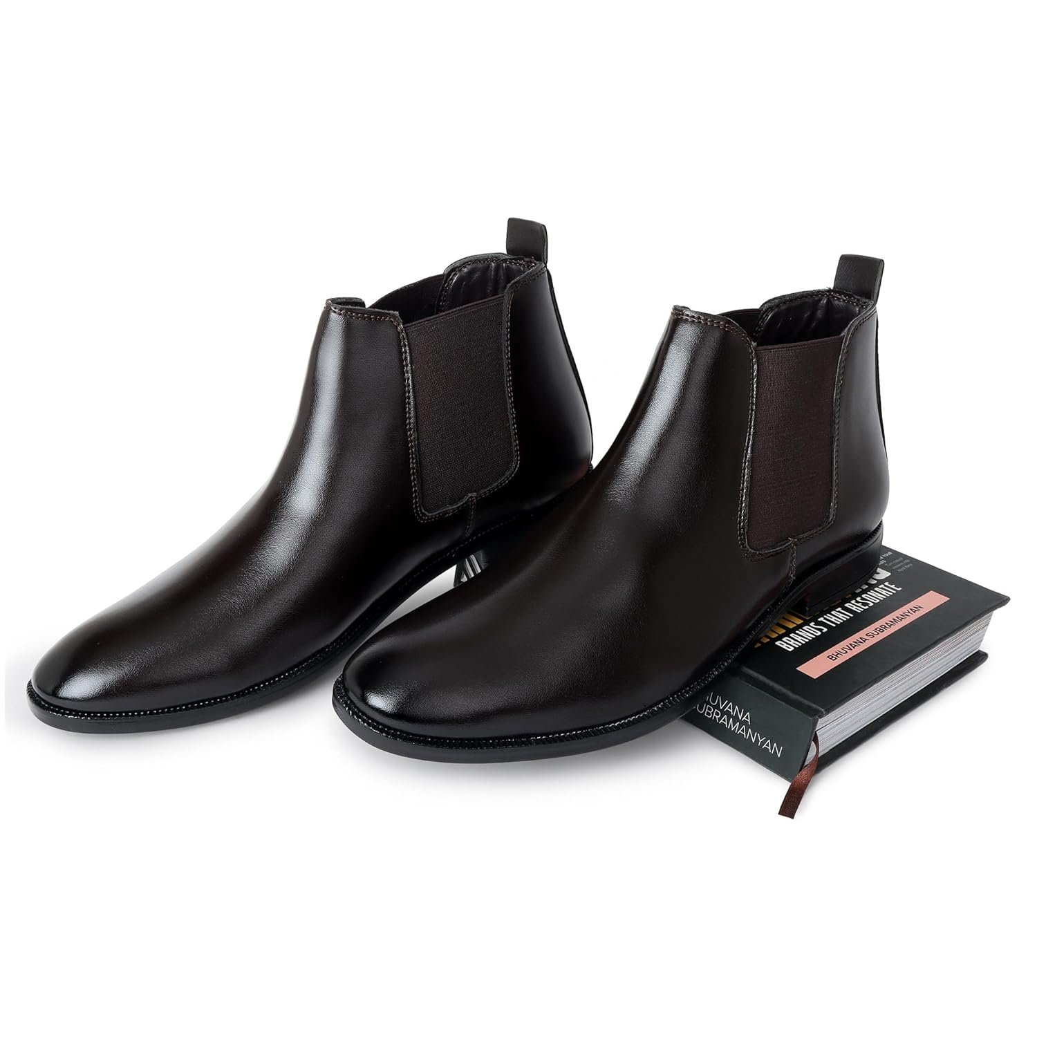 Zixer Men's Chelsea Boots | Premium Slip-On Leather Ankle Boots for Formal, Office, Wedding, Party and Daily Use | Stylish & Durable Footwear | Cushioned Insole | Anti-Skid Rubber Sole - Image 2