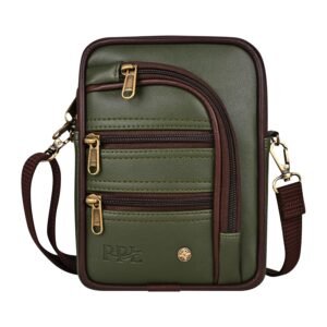 Pramadda Pure Luxury Classic Vegan Leather 7 Pocket Sling Bag For Men and Women | Compact Smart Organiser Messenger Side Mobile Bag For Easy Travel | Special Corporate Gift For Men