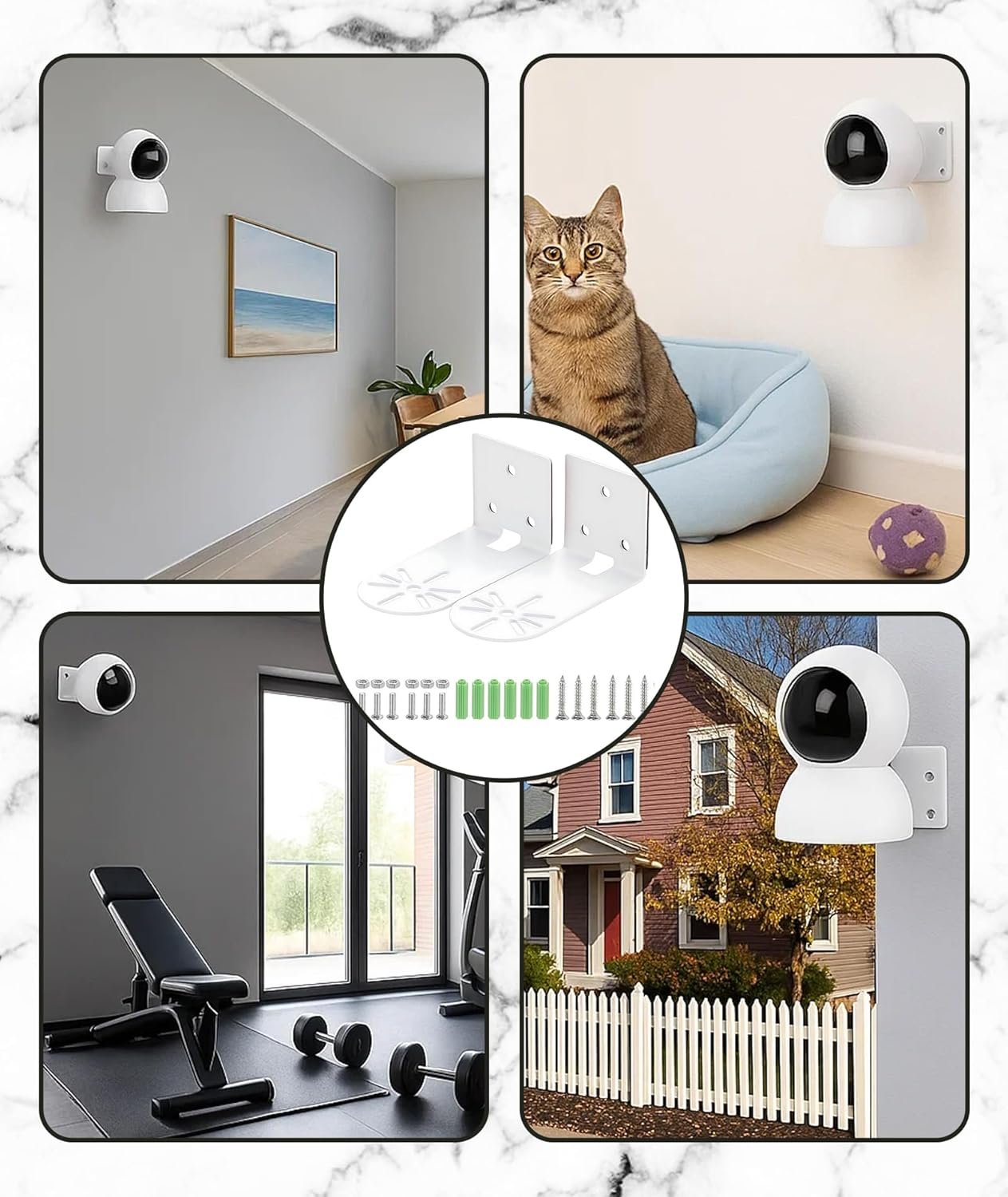 2 PCS Holder Camera, CCTV Camera Stand, Heavy Duty CCTV Camera Stand Wall Mount Bracket for Security Cameras Holder for Indoor - Image 6