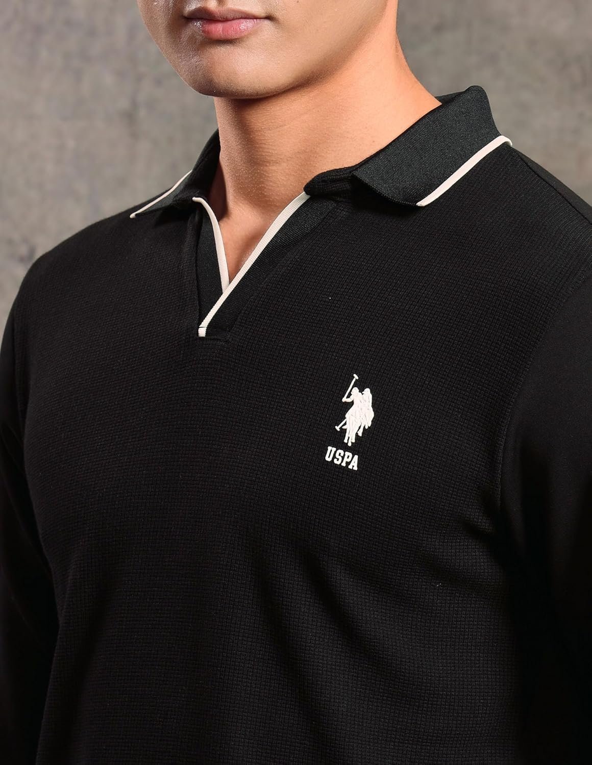 U.S. Polo Assn. Denim Co. Men's Textured Muscle Fit Polo Shirt - Image 7