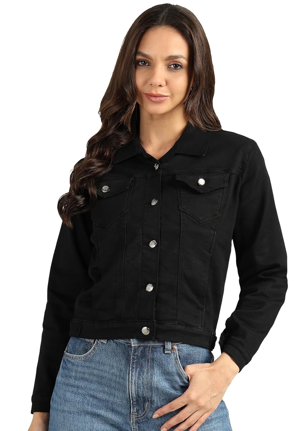 Nifty Women's Denim Color Trucker Jacket