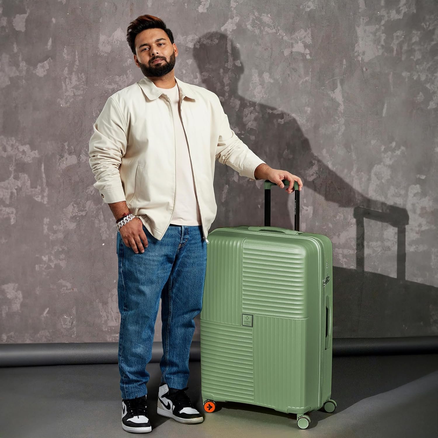 Nasher Miles Polypropylene In-Line Skate Singapore Hard-Sided Check-in Luggage 28 inch | 75cm | 8 Wheels Large Trolley Bag for Travel | Suitcase (Avacado Green) - Image 8