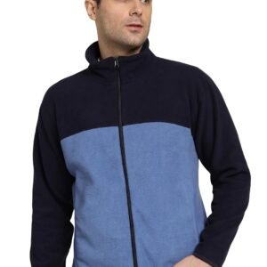 Alan Jones Clothing Men’s Fleece Regular Solid Stand Collar Full Zip Jacket