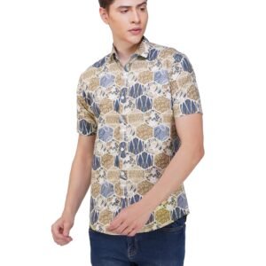 BASE 41 Men’s Printed Half Sleeve Stylish Latest Casual Shirt for Men