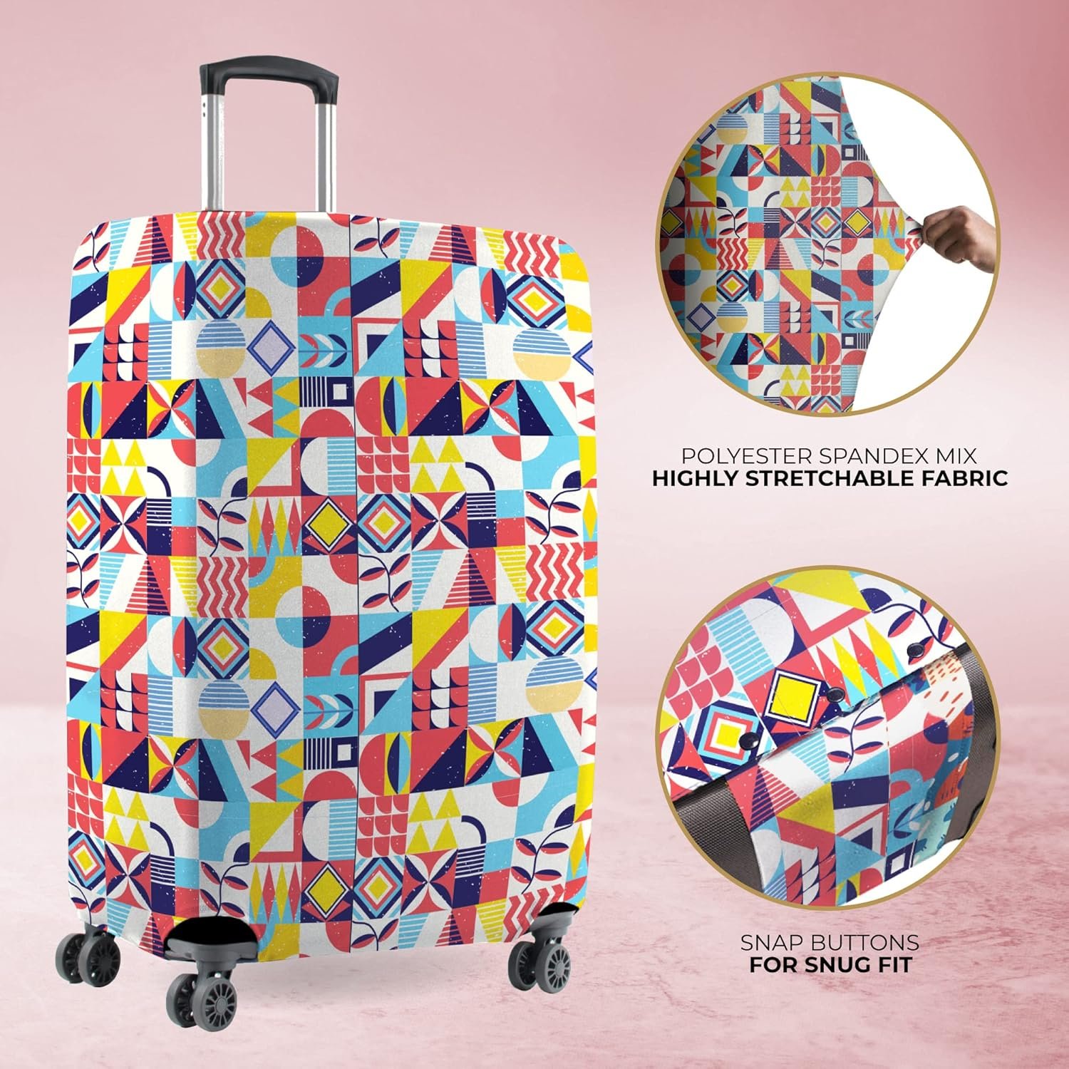 Nasher Miles Polyester 55 cm (20 Inch) Small Protective Luggage Cover - Block Design - Image 5