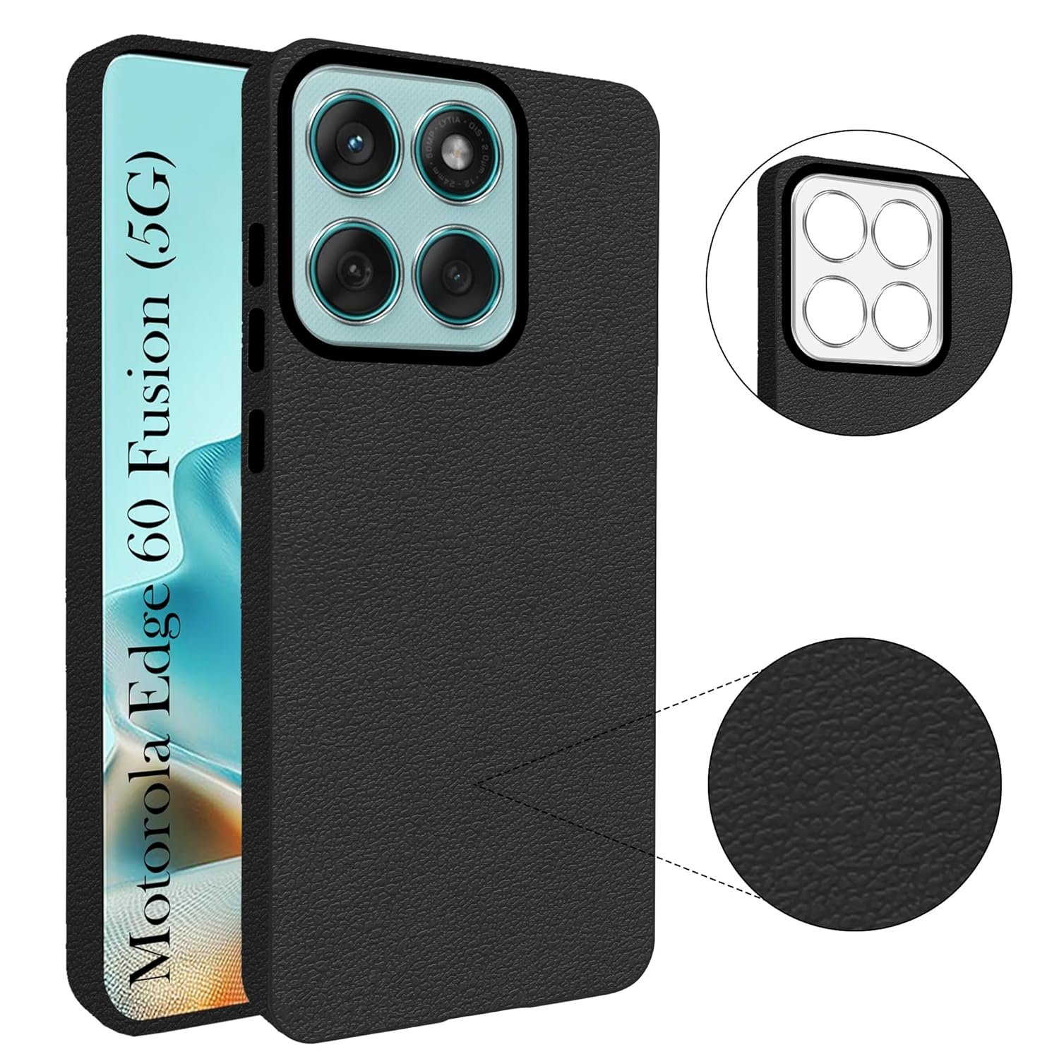 Jkobi Back Cover Case for Motorola Moto Edge 60 Fusion (Glass Like Camera Protection | Leather Feel | Minimalist Professional Grip) - Image 7