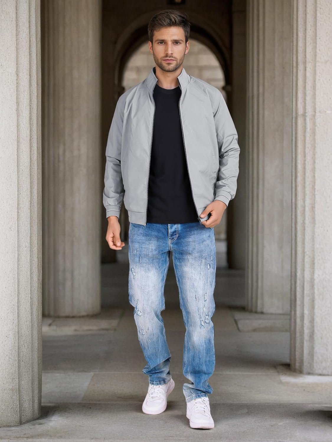 Men's Bomber Jacket | Lightweight Casual Zip-Up Jacket | Stylish Slim Fit Outerwear for All Seasons - Image 2