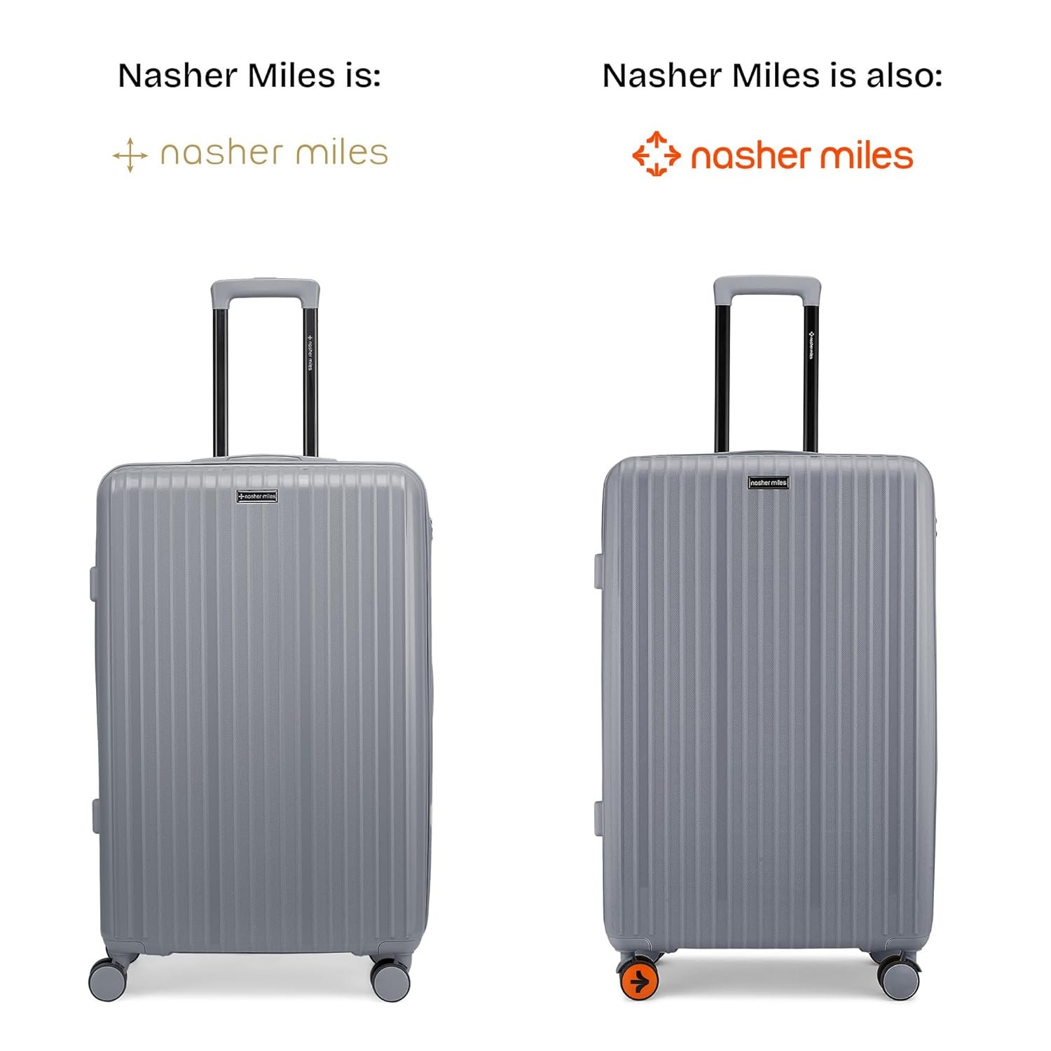 Nasher Miles Pondicherry Hard-Side Polypropylene 8 Wheels Double Spinner Check-in Luggage Grey 24 inch |65cm Trolley Bag, Medium - Image 2