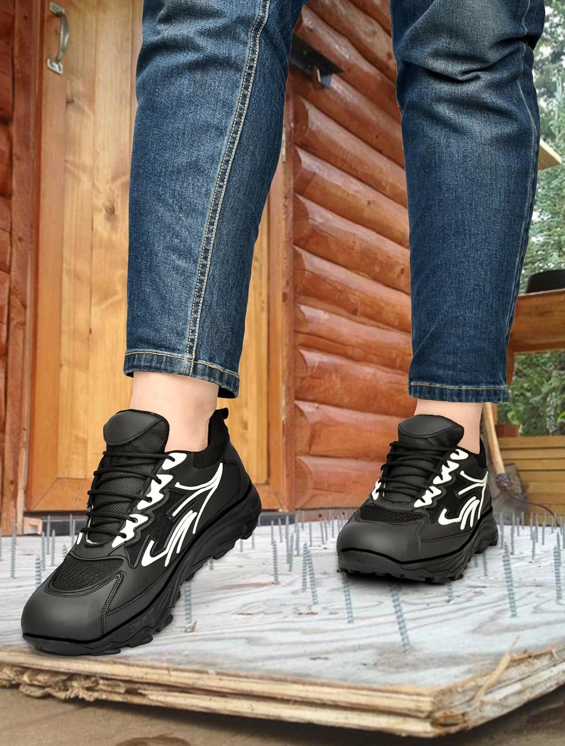 Lightweight Safety Shoes For Men; Genuine Leather Heavyduty Shoes For Industries; Steel Toe Safety Shoes; Comortable Safety Shoes For Industires & Construction & Office, Black, 8 - Image 6