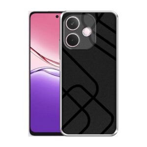 Zig-Zag Black Line Design Printed Silicon Soft TPU Back Case Cover for Oppo A5 Pro 5G