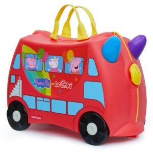 Trunki Original Kids Ride-On Suitcase and Carry-On Luggage, Peppa Pig (Red), Small, Peppa Pig (Red)