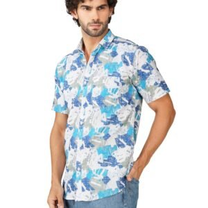 BASE 41 Men’s Printed Half Sleeve Stylish Latest Casual Shirt for Men