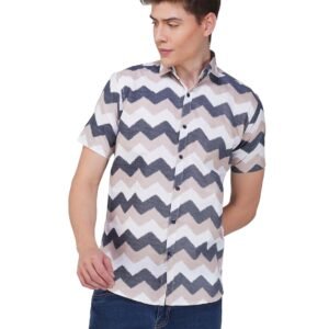 BASE 41 Men’s Printed Half Sleeve Stylish Latest Casual Shirt for Men