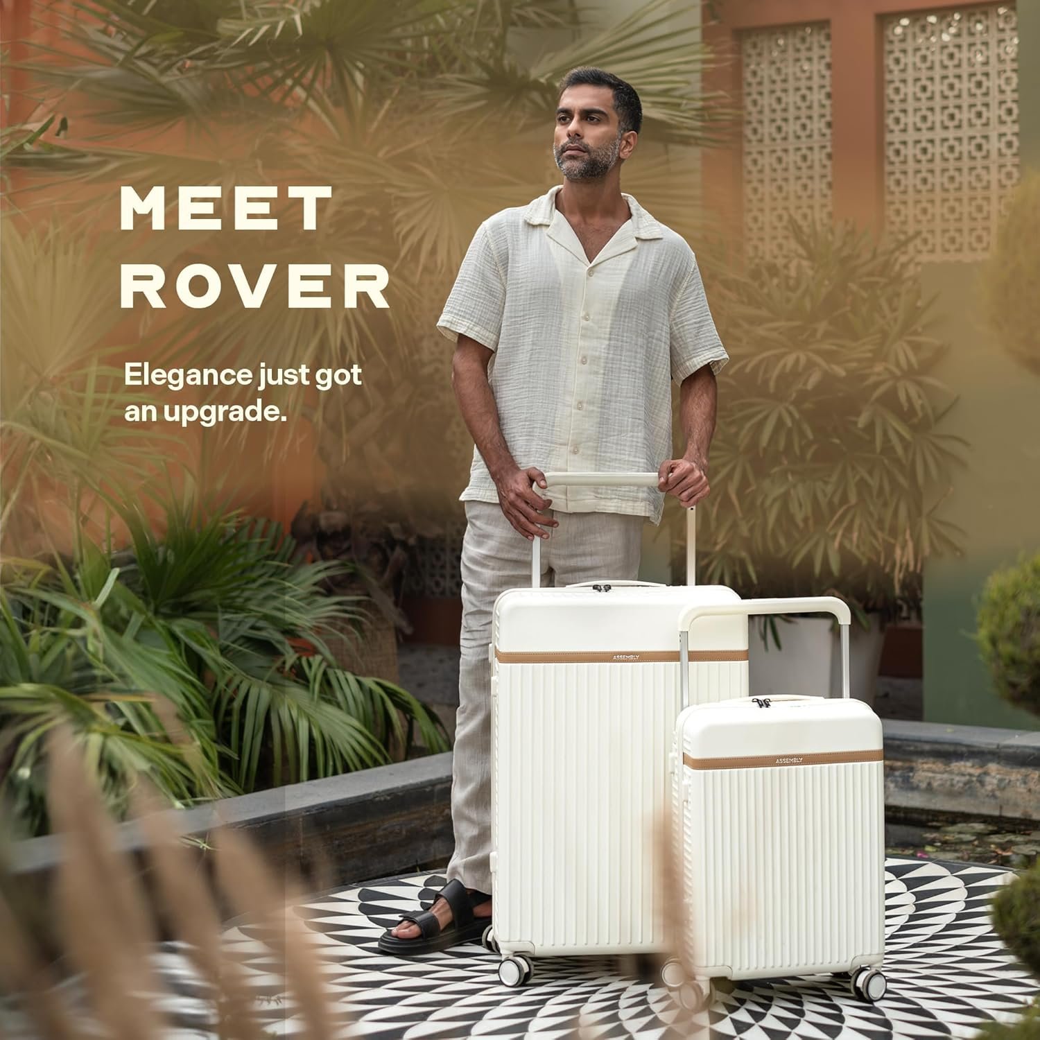 THE ASSEMBLY Polycarbonate (PC) 4 Wheels Spinner Hard-Sided Large Check-in Luggage - 28 Inches | Premium Wide Handle Trolley Bag with TSA Lock&Packing Organisers -Rover-Moon-White(110 Liters) - Rover - Image 7