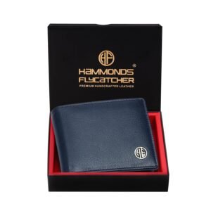 HAMMONDS FLYCATCHER RFID Protected Bi-Fold Wallet for Men Leather Original, Mens Wallet, Leather Wallets for Men, Classic Purse with 4 Card Slots, Coin Pocket, Mens Gift – Blue