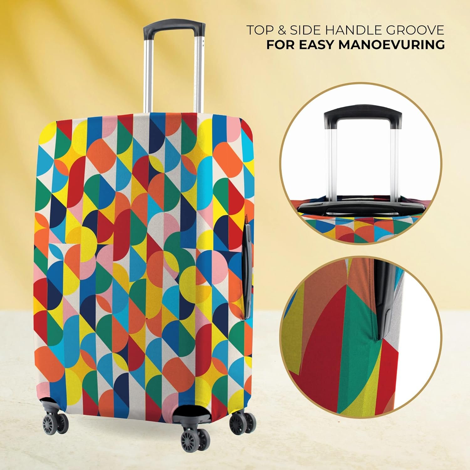 Nasher Miles Polyester Protective Luggage Cover Set of 2 (Medium-Large) - Polka Design - Image 4