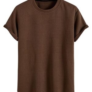 GRECIILOOKS T Shirt for Men Cotton | Textured Oversized Fit Man t-Shirt | Round Neck Half Sleeve Men t-Shirt’s (Available in Plus Size and Combo Pack of 2)