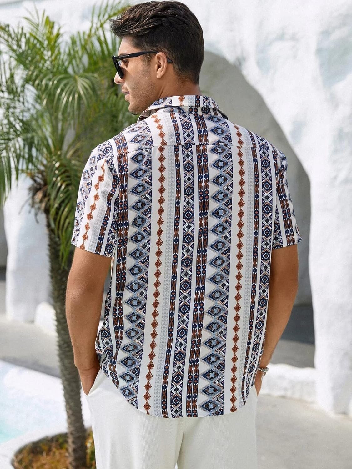 DHRUVI TRENDZ Shirts for Men | Rayon Abstract Printed Shirts | Regular Fit Shirts for Boys | Ideal for Travel | Picnic | Summer Wear Shirt for Men | Beach Shirts for Men - Image 2