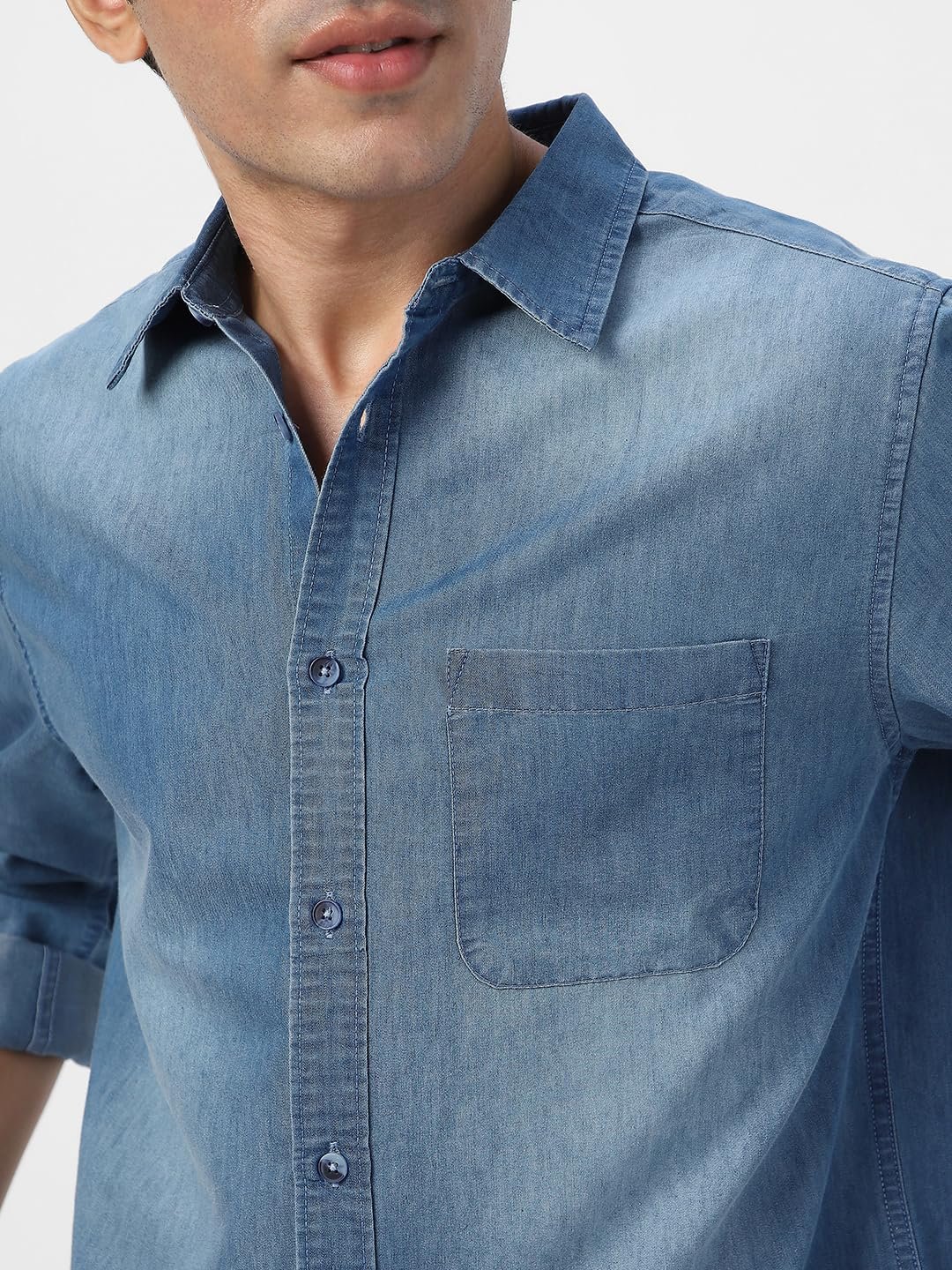 Urbano Fashion Men's Full Sleeve Regular Fit Casual Denim Shirt - Image 6