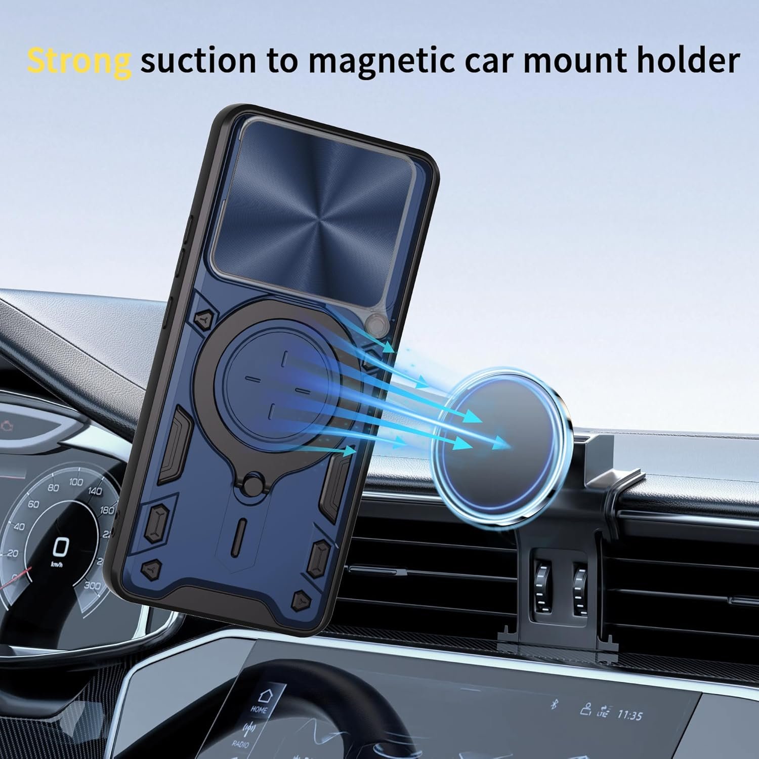 YUWOO ShieldX Series Back Cover for Oppo A5 Pro 5G|ShieldX Technology|Built-in Ring Stand|Camera Protection|Rugged Armour Back Cover for Oppo A5 Pro 5G - Image 5