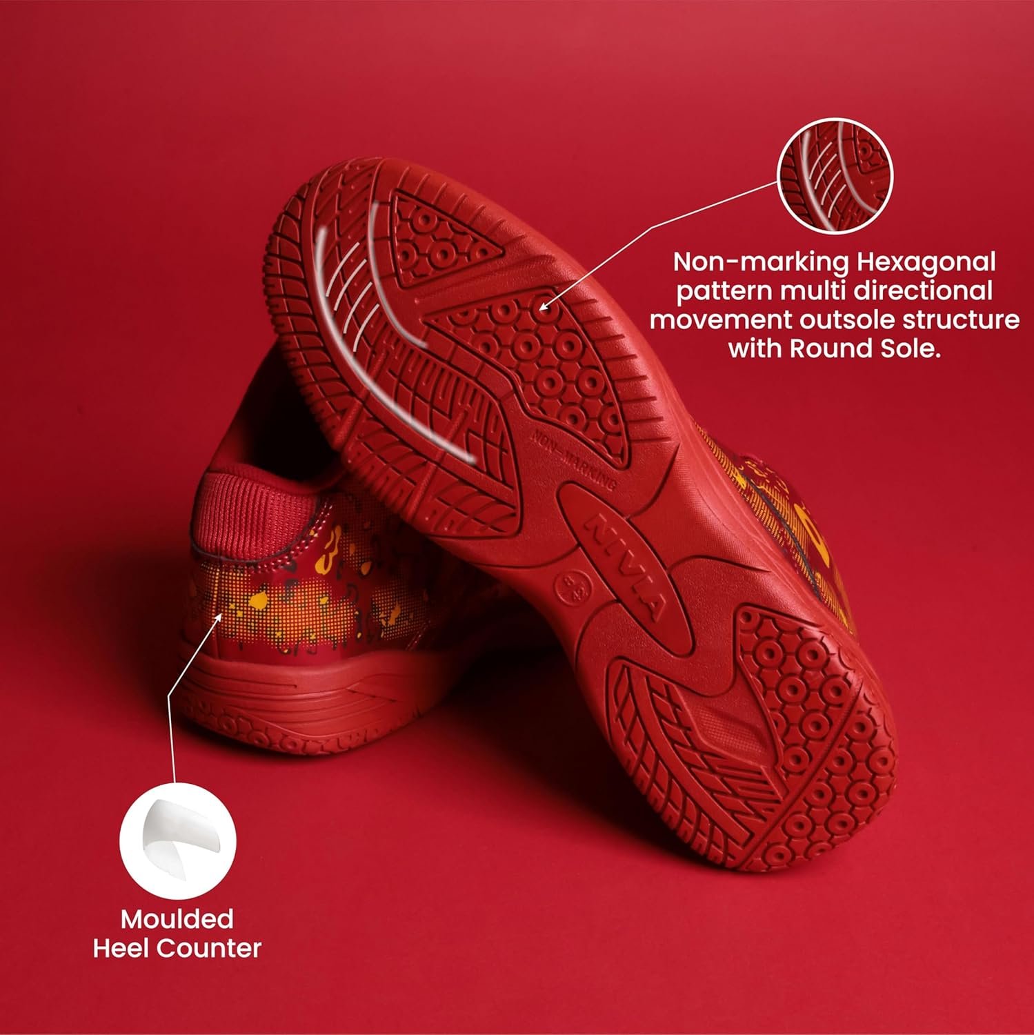 Aivin Wave Pro Men's Basketball Shoes for Men, Durable Rubber Sole, Indoor & Outdoor Court Shoes, Soft Cushion NR EVA Inner Insole, High-Performance Footwear for Basketball - Image 3