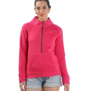 SHODOX®Womens Solid Cotton Full Sleeve Sweatshirts with High Neck (Pack of 1)