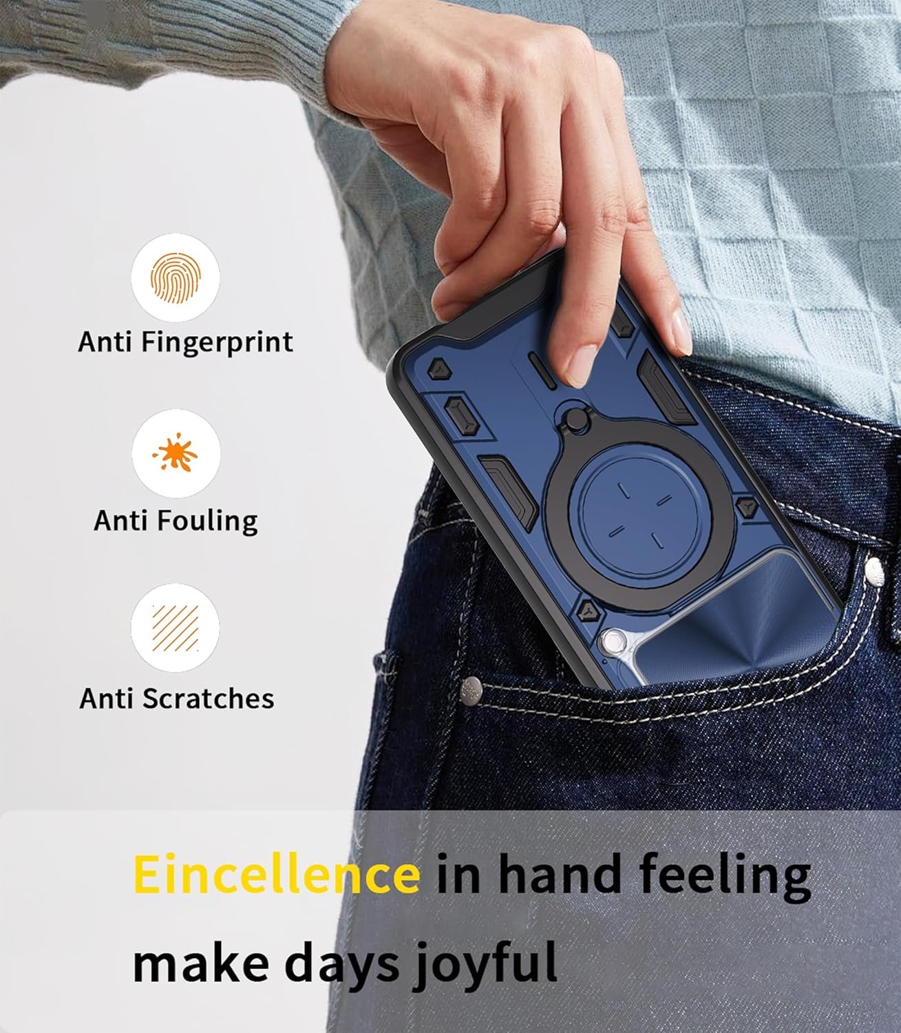 YUWOO ShieldX Series Back Cover for Oppo A5 Pro 5G|ShieldX Technology|Built-in Ring Stand|Camera Protection|Rugged Armour Back Cover for Oppo A5 Pro 5G - Image 2