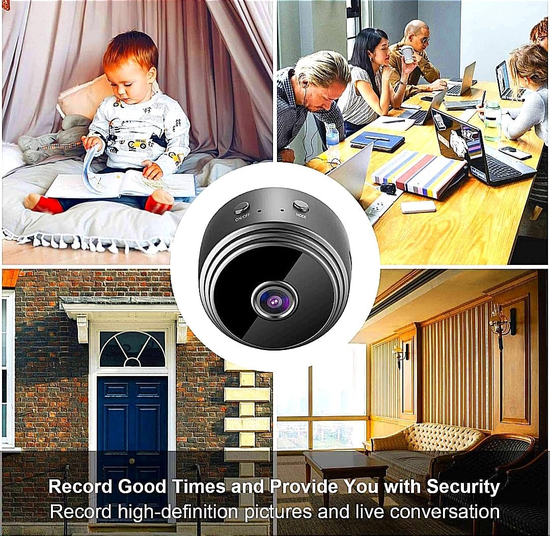 SUR WiFi Spy Camera Hidden for Home Outdoor High HD Focus Spy Magnet Mini Live Stream Night Vision IP Wireless 1080P Audio Video Hidden Indoor Nanny Camera for Home Offices Security Multicolor. - Image 4