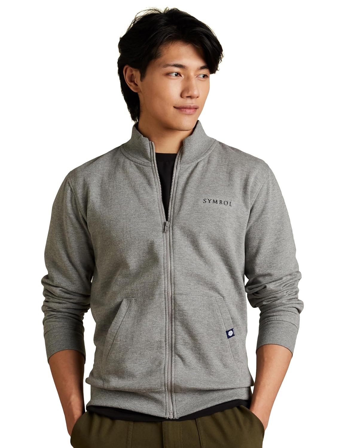 Amazon Brand - Symbol Men's Cotton High Neck Sweatshirt (Available in Plus Sizes)