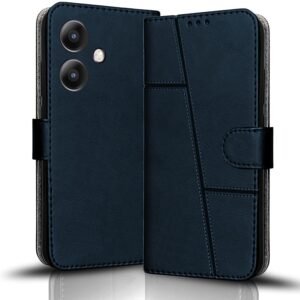 Compatible with Flip Back Cover for Oppo A5 Pro 5G | Arrow Design Vegan Vintage Leather | Inbuilt Stand & Pockets | Flip Back Case Cover for Oppo A5 Pro (Blue)