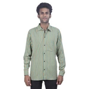 Tribes India Handmade Mens’ Cotton White Full Length Shirt (Size : M) (1STXMENMP01276-2)